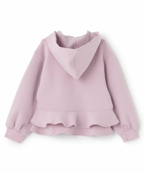 mezzo piano / メゾピアノ パーカー | 【人気商品再入荷】【直営店で取り扱い無し】メゾピアノロゴ刺しゅうペプラムパーカ | 詳細1