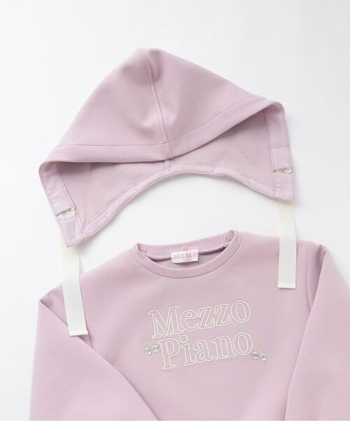 mezzo piano / メゾピアノ パーカー | 【人気商品再入荷】【直営店で取り扱い無し】メゾピアノロゴ刺しゅうペプラムパーカ | 詳細3