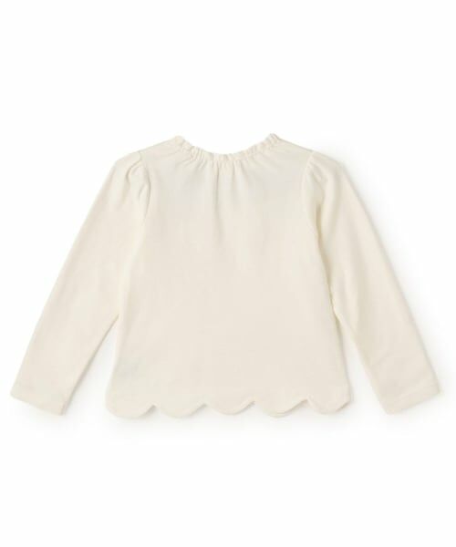 mezzo piano / メゾピアノ Tシャツ | 【人気商品再入荷】【直営店で取り扱い無し】裾スカラップ　リボンイッパイ長袖Tシャツ | 詳細1