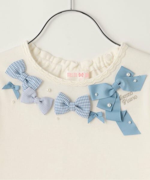 mezzo piano / メゾピアノ Tシャツ | 【人気商品再入荷】【直営店で取り扱い無し】裾スカラップ　リボンイッパイ長袖Tシャツ | 詳細2