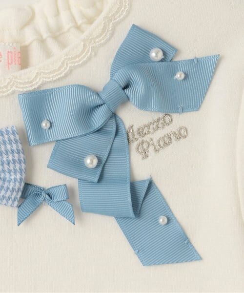 mezzo piano / メゾピアノ Tシャツ | 【人気商品再入荷】【直営店で取り扱い無し】裾スカラップ　リボンイッパイ長袖Tシャツ | 詳細3