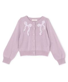 【人気商品再入荷】【直営店で取り扱い無し】リボン　ラメニットカーディガン