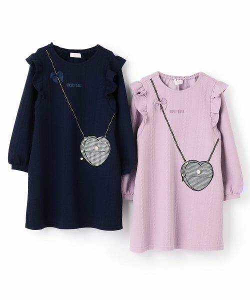 mezzo piano / メゾピアノ ミニ丈・ひざ丈ワンピース | 【人気商品再入荷】【直営店で取り扱い無し】キルトジャガード　ハートポシェット風ワンピース | 詳細10