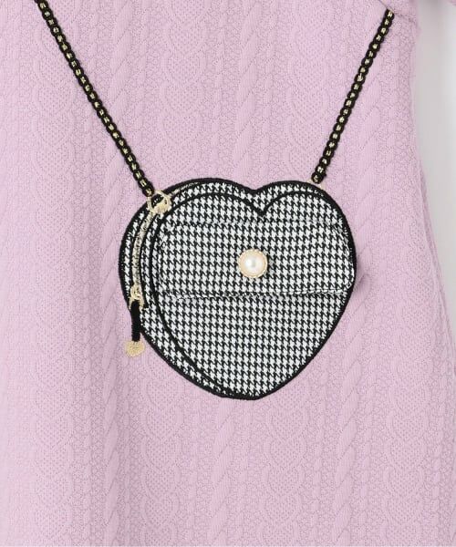 mezzo piano / メゾピアノ ミニ丈・ひざ丈ワンピース | 【人気商品再入荷】【直営店で取り扱い無し】キルトジャガード　ハートポシェット風ワンピース | 詳細5