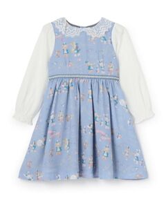 mezzo piano / メゾピアノ ミニ丈・ひざ丈ワンピース | 【人気商品再入荷】【直営店で取り扱い無し】鼓笛隊柄　ドッキングワンピース