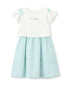 mezzo piano / メゾピアノ ミニ丈・ひざ丈ワンピース | 【人気商品再入荷】【直営店で取り扱い無し】ギンガムスウィーツドッキングワンピース