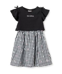 mezzo piano / メゾピアノ ミニ丈・ひざ丈ワンピース | 【人気商品再入荷】【直営店で取り扱い無し】ギンガムスウィーツドッキングワンピース