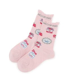 mezzo piano / メゾピアノ ソックス | 【人気商品再入荷】【直営店で取り扱い無し】ジャム柄　クルーソックス