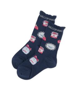 mezzo piano / メゾピアノ ソックス | 【人気商品再入荷】【直営店で取り扱い無し】ジャム柄　クルーソックス