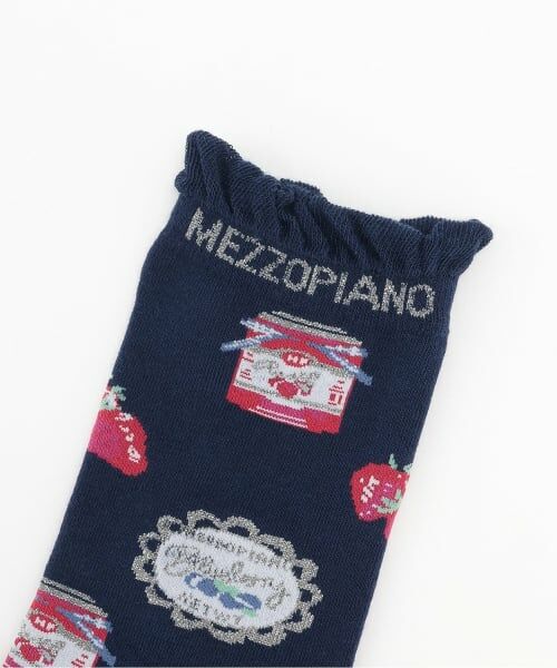 mezzo piano / メゾピアノ ソックス | 【人気商品再入荷】【直営店で取り扱い無し】ジャム柄　クルーソックス | 詳細1