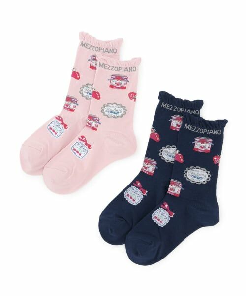 mezzo piano / メゾピアノ ソックス | 【人気商品再入荷】【直営店で取り扱い無し】ジャム柄　クルーソックス | 詳細3