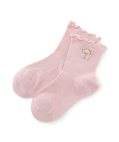 mezzo piano / メゾピアノ ソックス | 【人気商品再入荷】【直営店で取り扱い無し】クマ刺しゅう　リブソックス