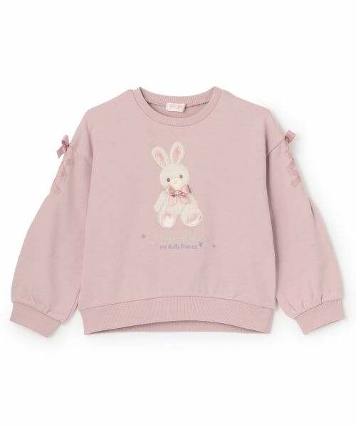 mezzo piano / メゾピアノ スウェット | 【人気商品再入荷】【直営店で取り扱い無し】ぬいぐるみレースアップトレーナー（ピンク）