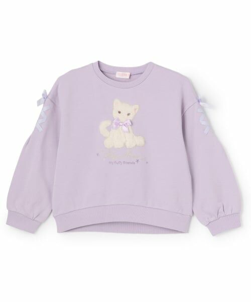 mezzo piano / メゾピアノ スウェット | 【人気商品再入荷】【直営店で取り扱い無し】ぬいぐるみレースアップトレーナー（ラベンダー）