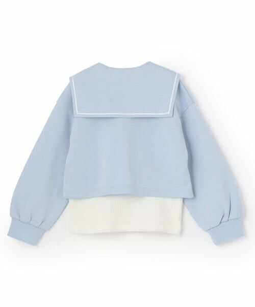 mezzo piano / メゾピアノ スウェット | 【人気商品再入荷】【直営店で取り扱い無し】短丈セーラープルオーバー＆長袖プチハイネックセット | 詳細1