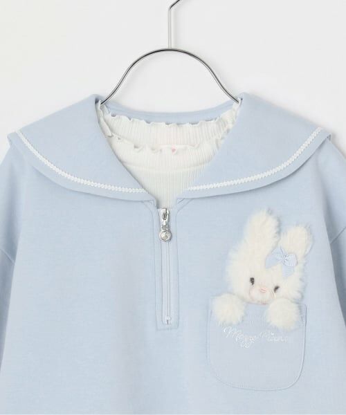 mezzo piano / メゾピアノ スウェット | 【人気商品再入荷】【直営店で取り扱い無し】短丈セーラープルオーバー＆長袖プチハイネックセット | 詳細3