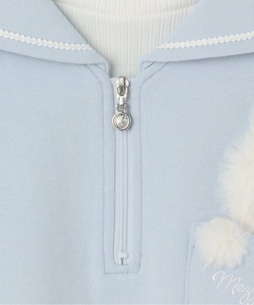 mezzo piano / メゾピアノ スウェット | 【人気商品再入荷】【直営店で取り扱い無し】短丈セーラープルオーバー＆長袖プチハイネックセット | 詳細4