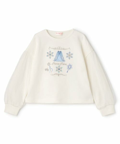 mezzo piano / メゾピアノ スウェット | 【人気商品再入荷】【直営店で取り扱い無し】スノークイーンモチーフ　トレーナー（オフ ホワイト）