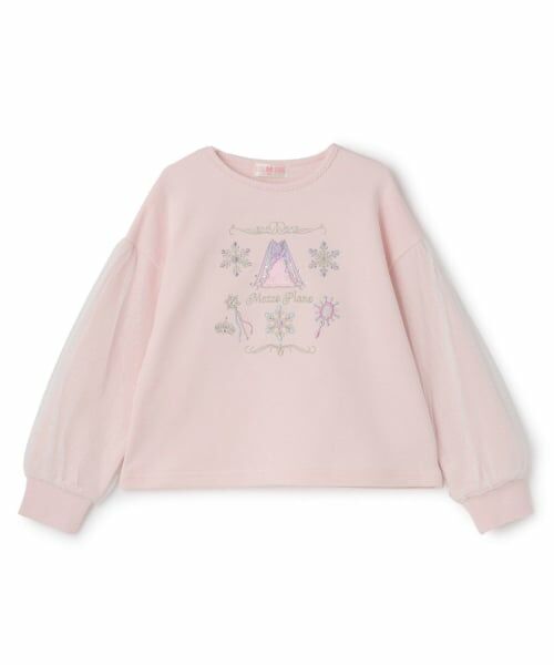 mezzo piano / メゾピアノ スウェット | 【人気商品再入荷】【直営店で取り扱い無し】スノークイーンモチーフ　トレーナー（ライト ピンク）