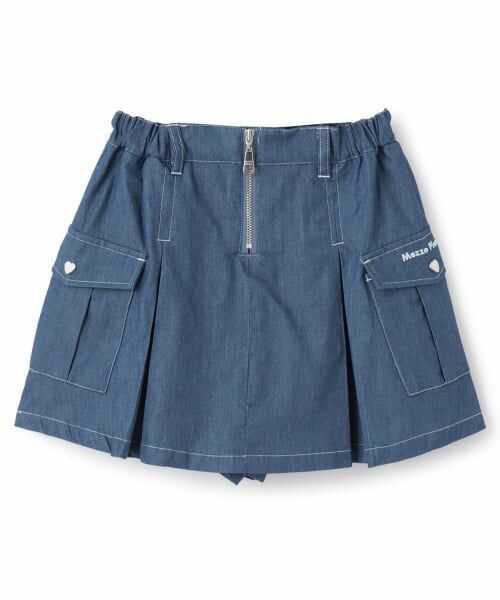 mezzo piano / メゾピアノ ショート・ハーフ・半端丈パンツ | 【人気商品再入荷】【直営店で取り扱い無し】フロントZIP　キュロットスカート（紺）