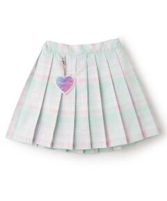 mezzo piano / メゾピアノ ショート・ハーフ・半端丈パンツ | 【人気商品再入荷】【直営店で取り扱い無し】チャームつき　チェックプリーツスカパン