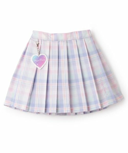 mezzo piano / メゾピアノ ショート・ハーフ・半端丈パンツ | 【人気商品再入荷】【直営店で取り扱い無し】チャームつき　チェックプリーツスカパン（マルチ）