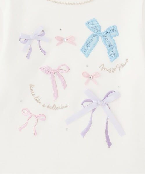 mezzo piano / メゾピアノ Tシャツ | 【人気商品再入荷】【直営店で取り扱い無し】リボンイッパイ裾スカラップ長袖Tシャツ | 詳細3