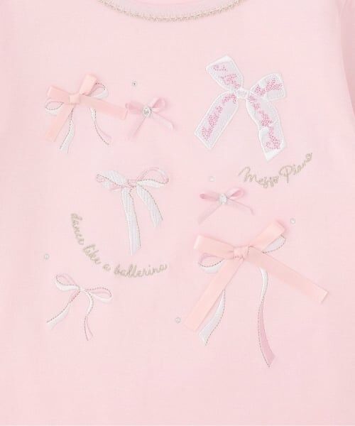 mezzo piano / メゾピアノ Tシャツ | 【人気商品再入荷】【直営店で取り扱い無し】リボンイッパイ裾スカラップ長袖Tシャツ | 詳細4