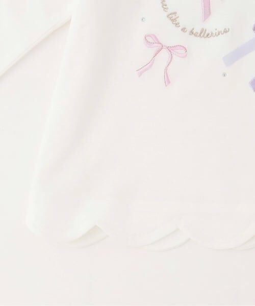 mezzo piano / メゾピアノ Tシャツ | 【人気商品再入荷】【直営店で取り扱い無し】リボンイッパイ裾スカラップ長袖Tシャツ | 詳細5