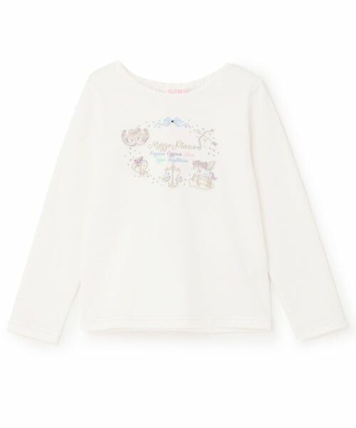 mezzo piano / メゾピアノ Tシャツ | 【人気商品再入荷】【直営店で取り扱い無し】星座刺しゅう　長袖Tシャツ（オフ ホワイト）