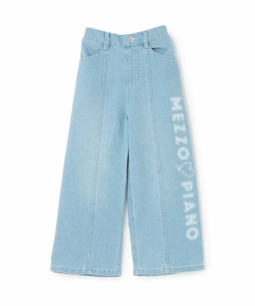 mezzo piano / メゾピアノ その他パンツ | ロゴペイント　ワイドデニムパンツ（サックス）