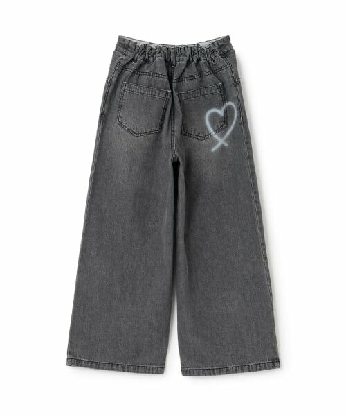 mezzo piano / メゾピアノ その他パンツ | ロゴペイント　ワイドデニムパンツ | 詳細1