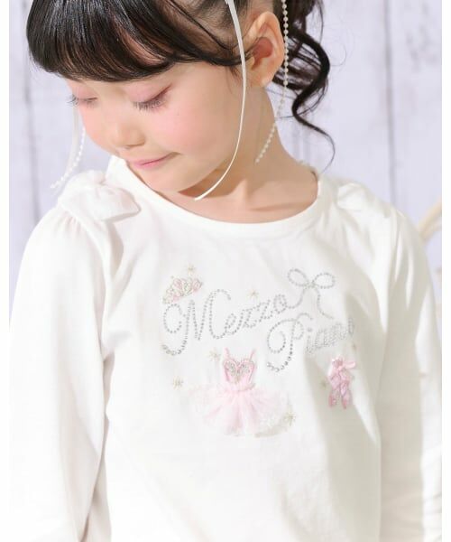 mezzo piano / メゾピアノ Tシャツ | バレリーナロゴ　長袖Tシャツ | 詳細11