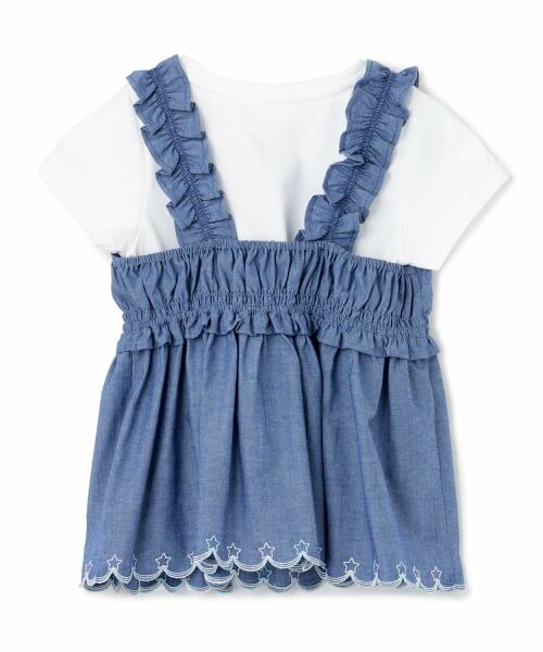 mezzo piano / メゾピアノ その他トップス | カットワーク刺しゅうチュニック　半袖Tシャツセット | 詳細1