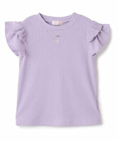 mezzo piano / メゾピアノ Tシャツ | ネックレス刺しゅう　2wayテレコTシャツ | 詳細11