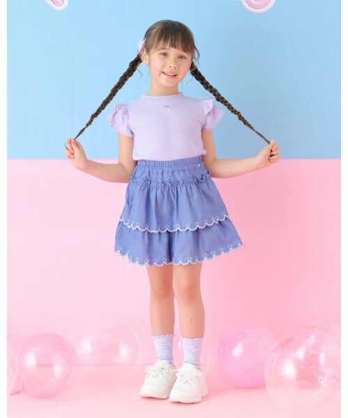 mezzo piano / メゾピアノ Tシャツ | ネックレス刺しゅう　2wayテレコTシャツ | 詳細12