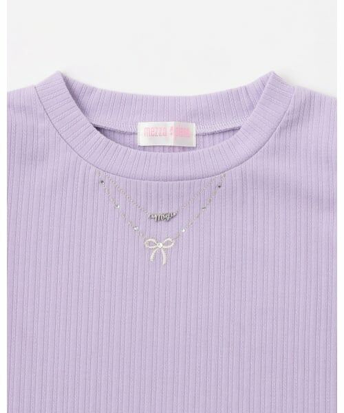 mezzo piano / メゾピアノ Tシャツ | ネックレス刺しゅう　2wayテレコTシャツ | 詳細2