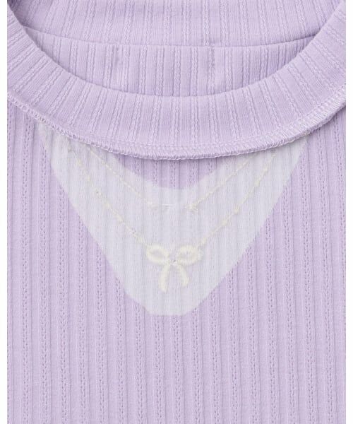 mezzo piano / メゾピアノ Tシャツ | ネックレス刺しゅう　2wayテレコTシャツ | 詳細3