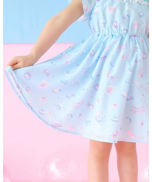 mezzo piano / メゾピアノ ミニ丈・ひざ丈ワンピース | プラネット柄　ドッキングワンピース | 詳細14