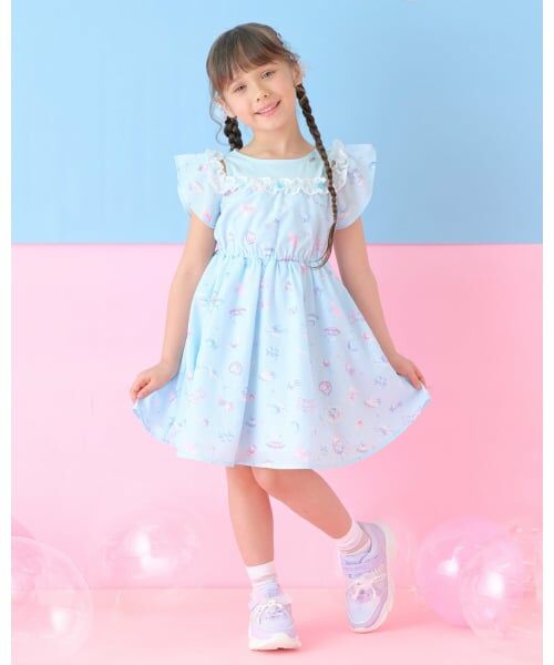 mezzo piano / メゾピアノ ミニ丈・ひざ丈ワンピース | プラネット柄　ドッキングワンピース | 詳細15