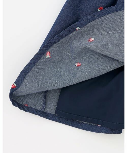 mezzo piano / メゾピアノ ミニ丈・ひざ丈ワンピース | 裾スカラップ半袖Tシャツ＆イチゴキャミワンピースセット | 詳細7