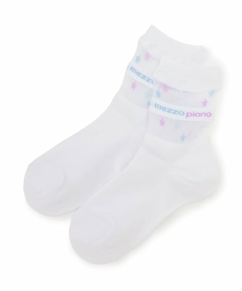 mezzo piano / メゾピアノ ソックス | 透かしロゴ　ソックス（白）