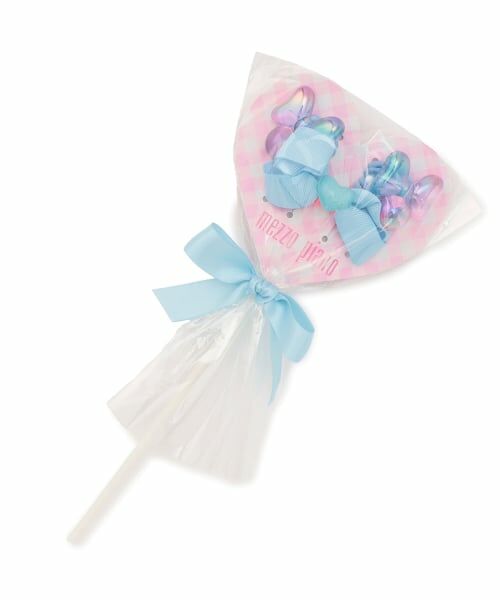 mezzo piano / メゾピアノ ヘアゴム・シュシュ | キャンディラッピング　リボン　ヘアアクセサリーセット（サックス）