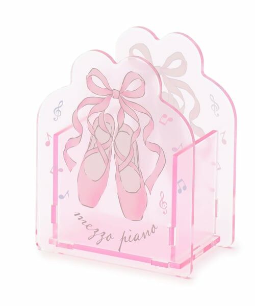 mezzo piano / メゾピアノ ステーショナリー | 【ステーショナリー】バレエ柄　アクリルペン立て（ライト ピンク）