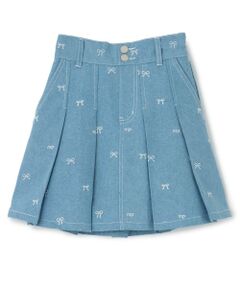 mezzo piano / メゾピアノ ショート・ハーフ・半端丈パンツ | 【人気商品再入荷】【直営店で取り扱い無し】リボン刺しゅう・花柄　タックスカパン