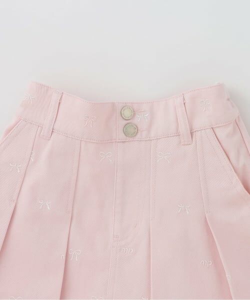 mezzo piano / メゾピアノ ショート・ハーフ・半端丈パンツ | 【人気商品再入荷】【直営店で取り扱い無し】リボン刺しゅう・花柄 タックスカパン | 詳細2