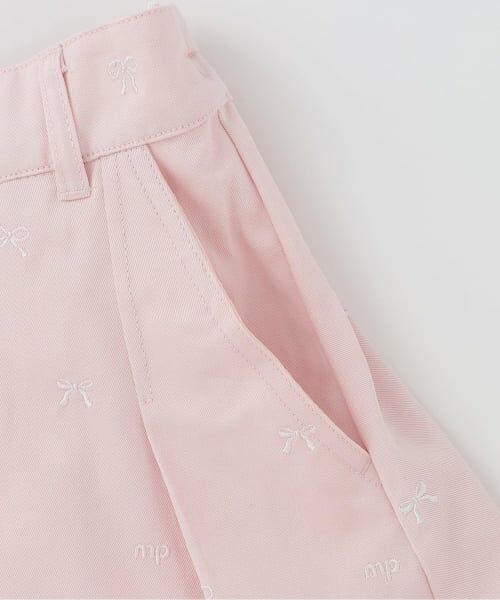 mezzo piano / メゾピアノ ショート・ハーフ・半端丈パンツ | 【人気商品再入荷】【直営店で取り扱い無し】リボン刺しゅう・花柄 タックスカパン | 詳細4