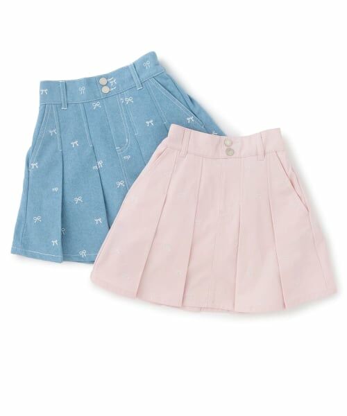 mezzo piano / メゾピアノ ショート・ハーフ・半端丈パンツ | 【人気商品再入荷】【直営店で取り扱い無し】リボン刺しゅう・花柄 タックスカパン | 詳細8