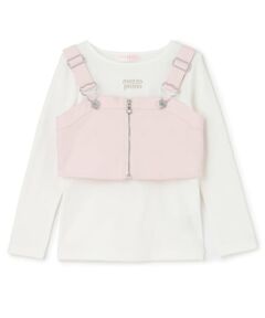 mezzo piano / メゾピアノ その他トップス | 【人気商品再入荷】【直営店で取り扱い無し】リボン刺しゅうビスチェ＆長袖Tシャツセット