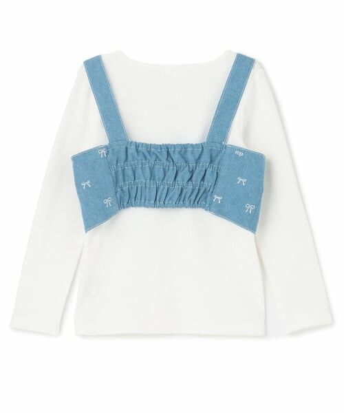 mezzo piano / メゾピアノ その他トップス | 【人気商品再入荷】【直営店で取り扱い無し】リボン刺しゅうビスチェ＆長袖Tシャツセット | 詳細1